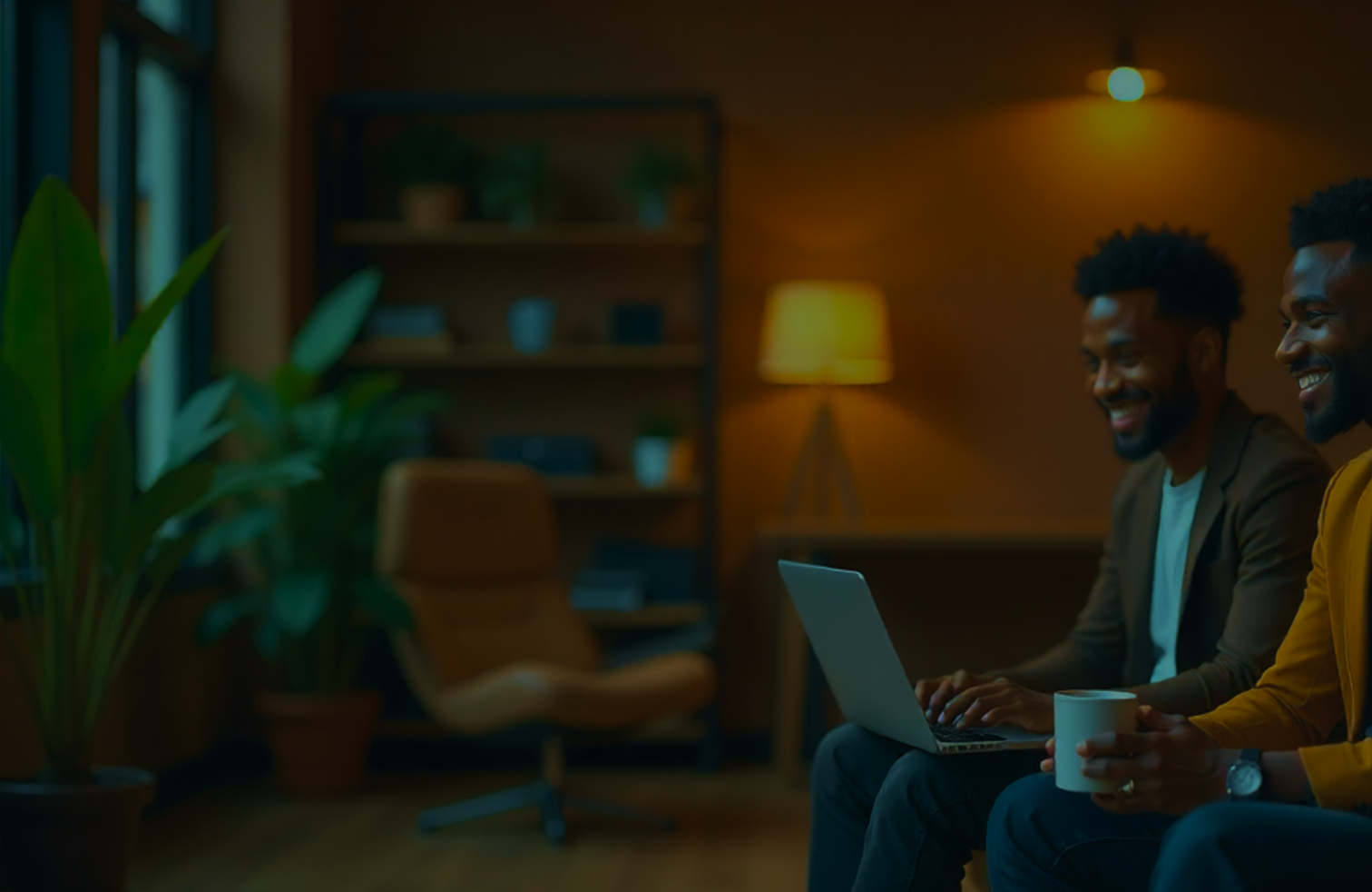 Team working on a laptop